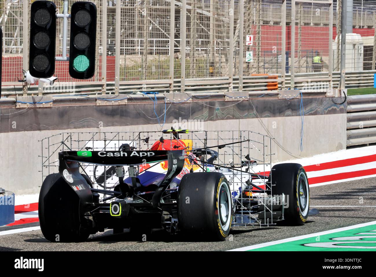 Vcarb Bahrain Testing Liam Lawson (NZL) Racing Bulls Formula One Team VCARB 03 with sensor ...