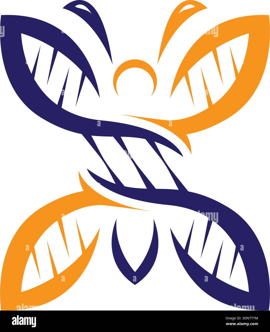 Butterfly DNA Logo Design Stock Vector