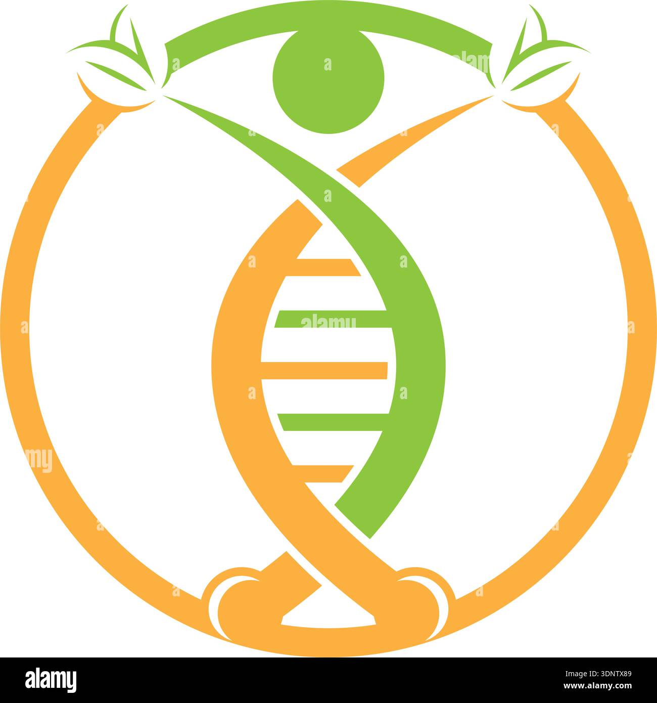 People And DNA Logo Design Stock Vector