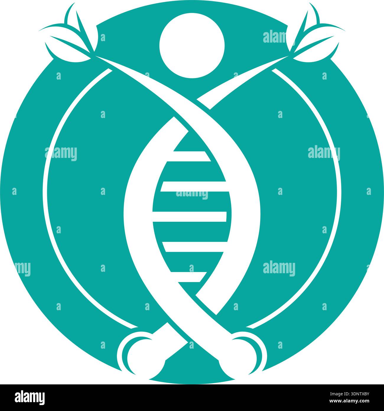 People And DNA Logo Design Stock Vector