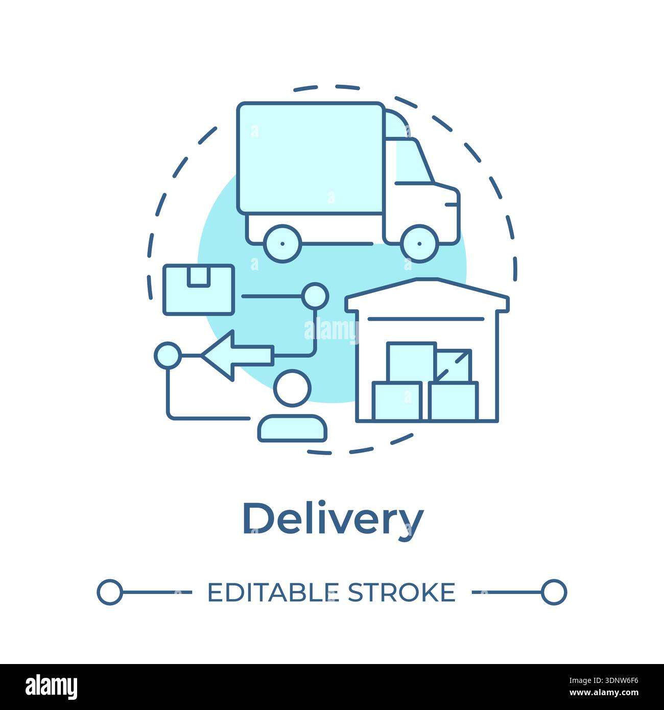 Delivery soft blue concept icon Stock Vector