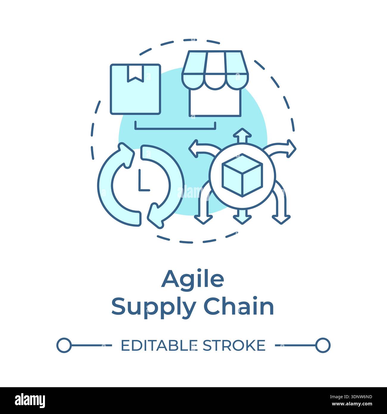 Agile supply chain soft blue concept icon Stock Vector