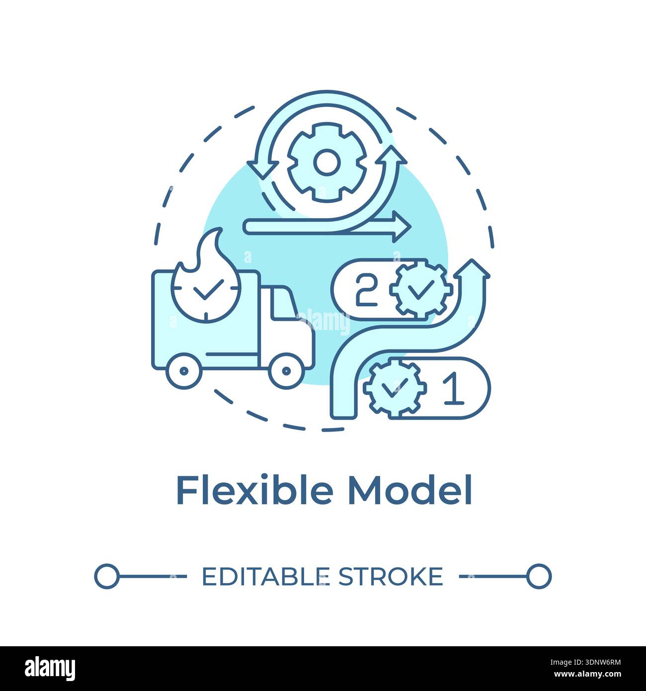 Flexible model soft blue concept icon Stock Vector