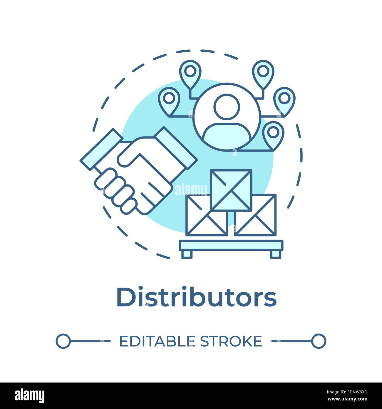 Distributors soft blue concept icon Stock Vector