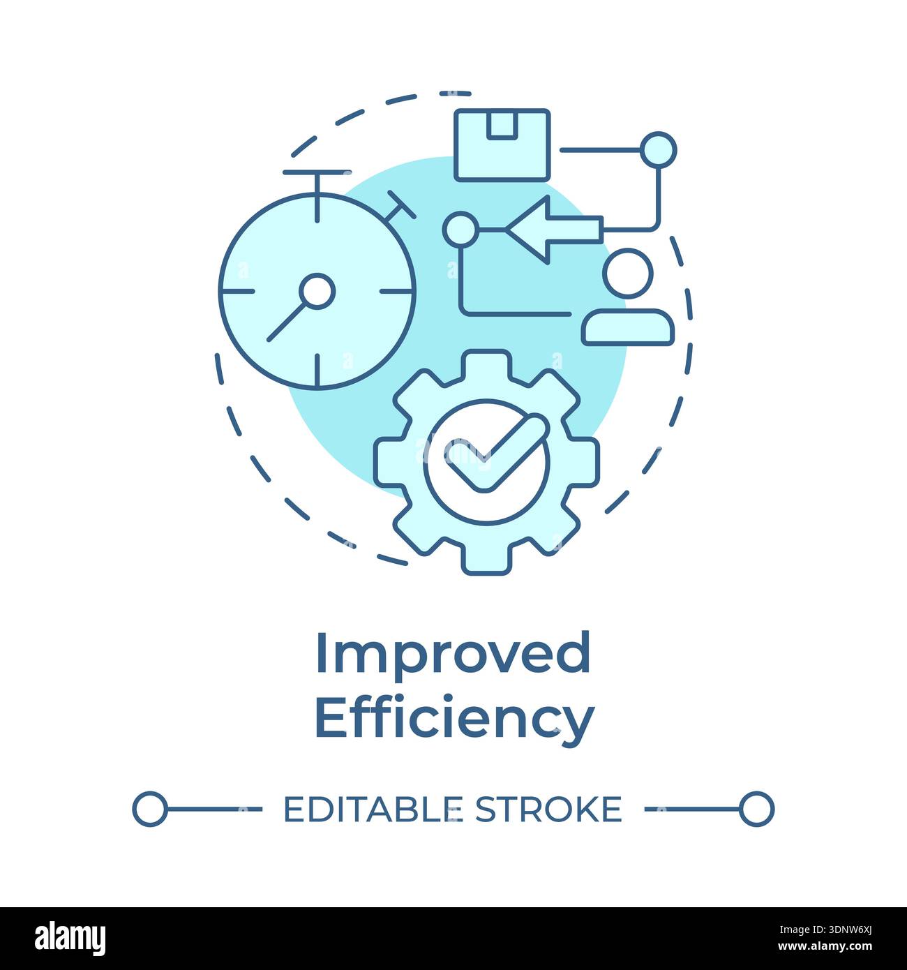 Improved efficiency soft blue concept icon Stock Vector