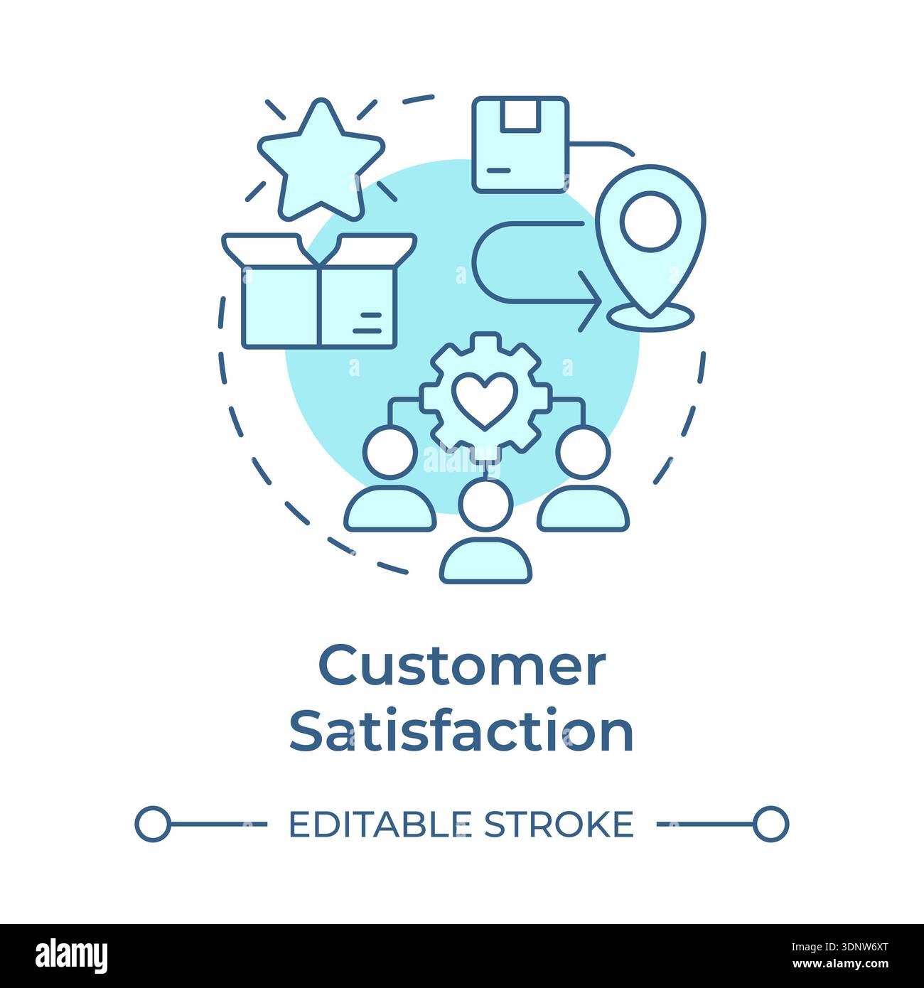 Customer satisfaction soft blue concept icon Stock Vector