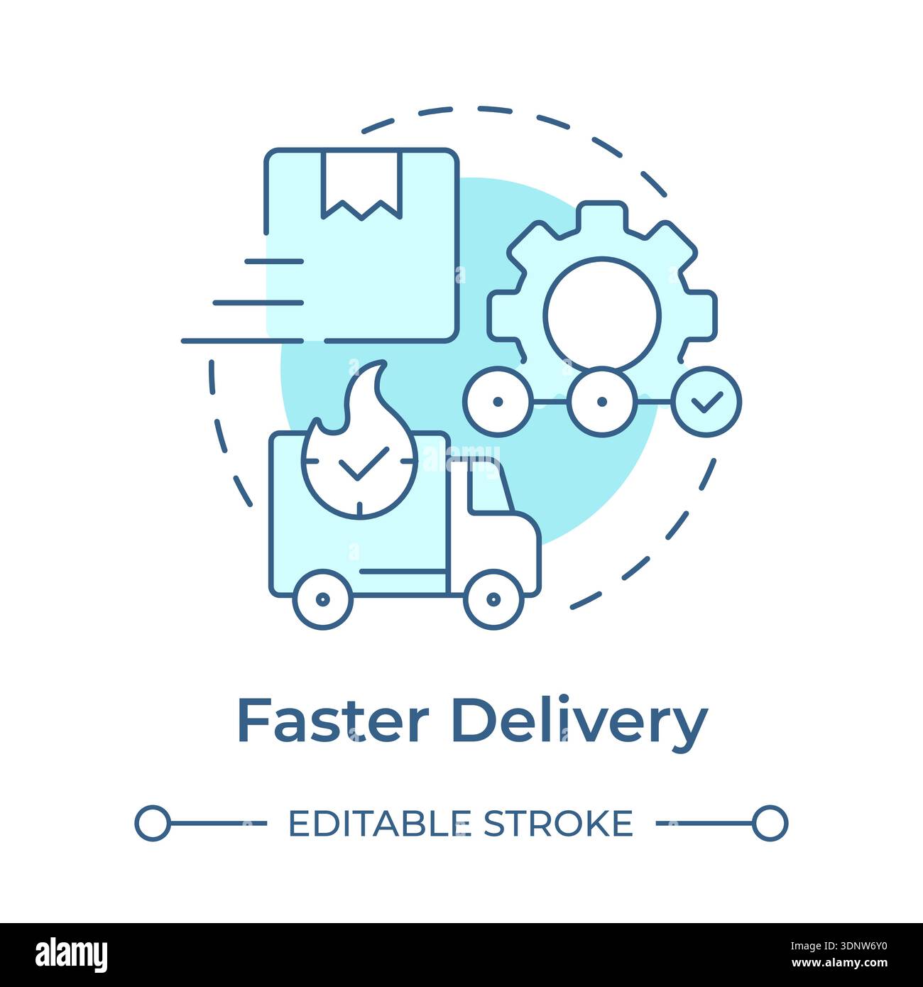 Faster delivery soft blue concept icon Stock Vector