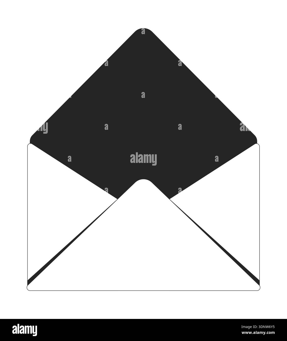 Open envelope 2D line object Stock Vector