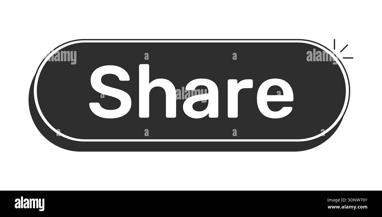 Share rounded modern black UI element Stock Vector