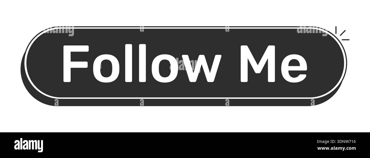 Follow me rounded modern black UI element Stock Vector