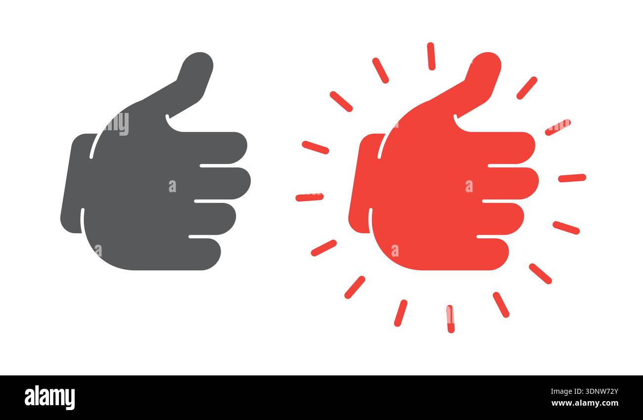Thumbs up like isometric social media UI button set Stock Vector