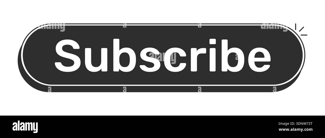 Subscribe rounded modern black UI element Stock Vector