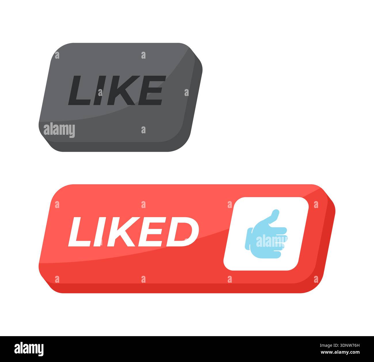 Like isometric social media UI button set Stock Vector