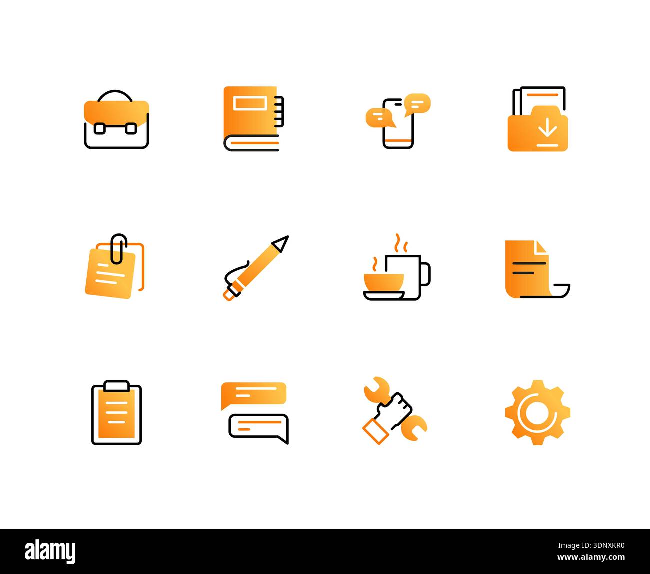 Office work - set of line design style icons Stock Vector Image & Art ...