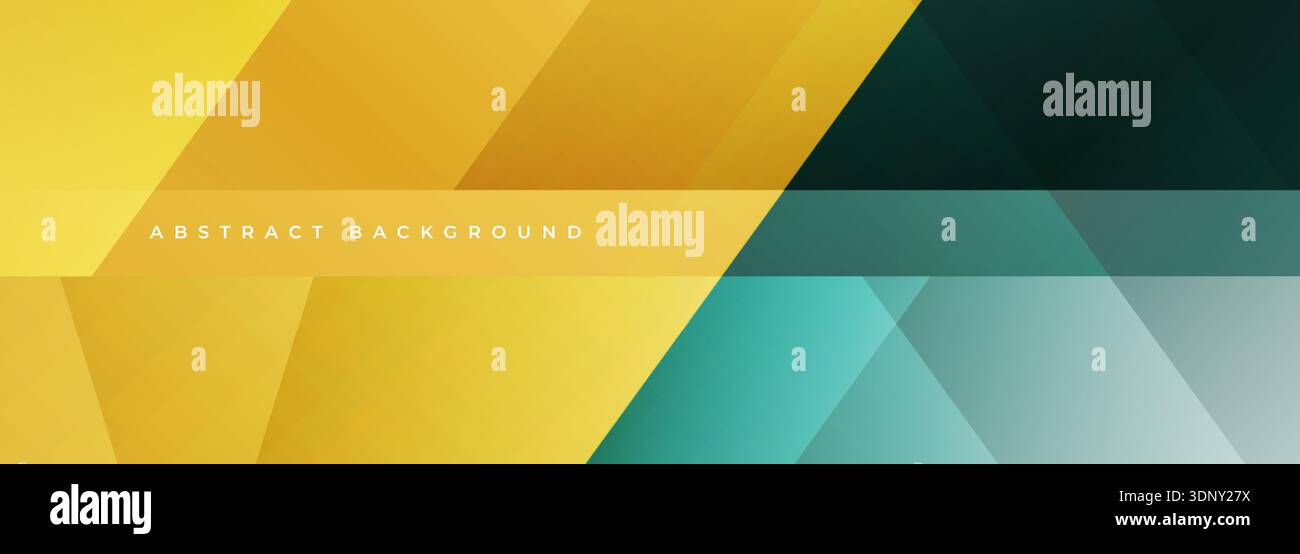 Vibrant yellow and teal geometric layers abstract background creating energetic corporate tech atmosphere with smooth gradients, overlapping polygons Stock Vector