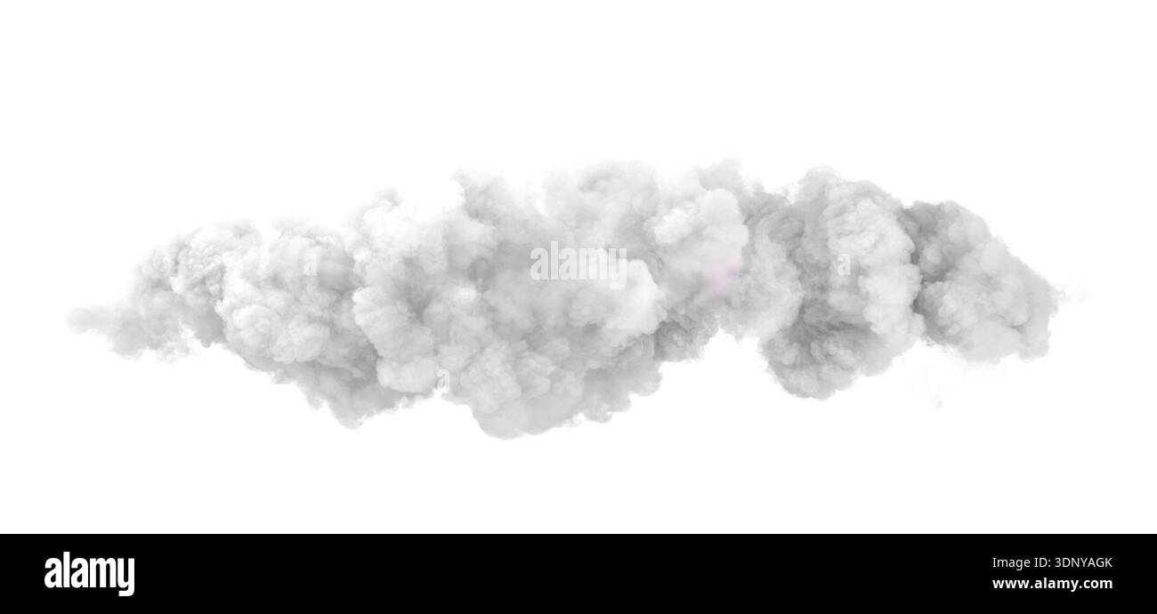 3d Fluffy white cloud on transparent background Stock Photo