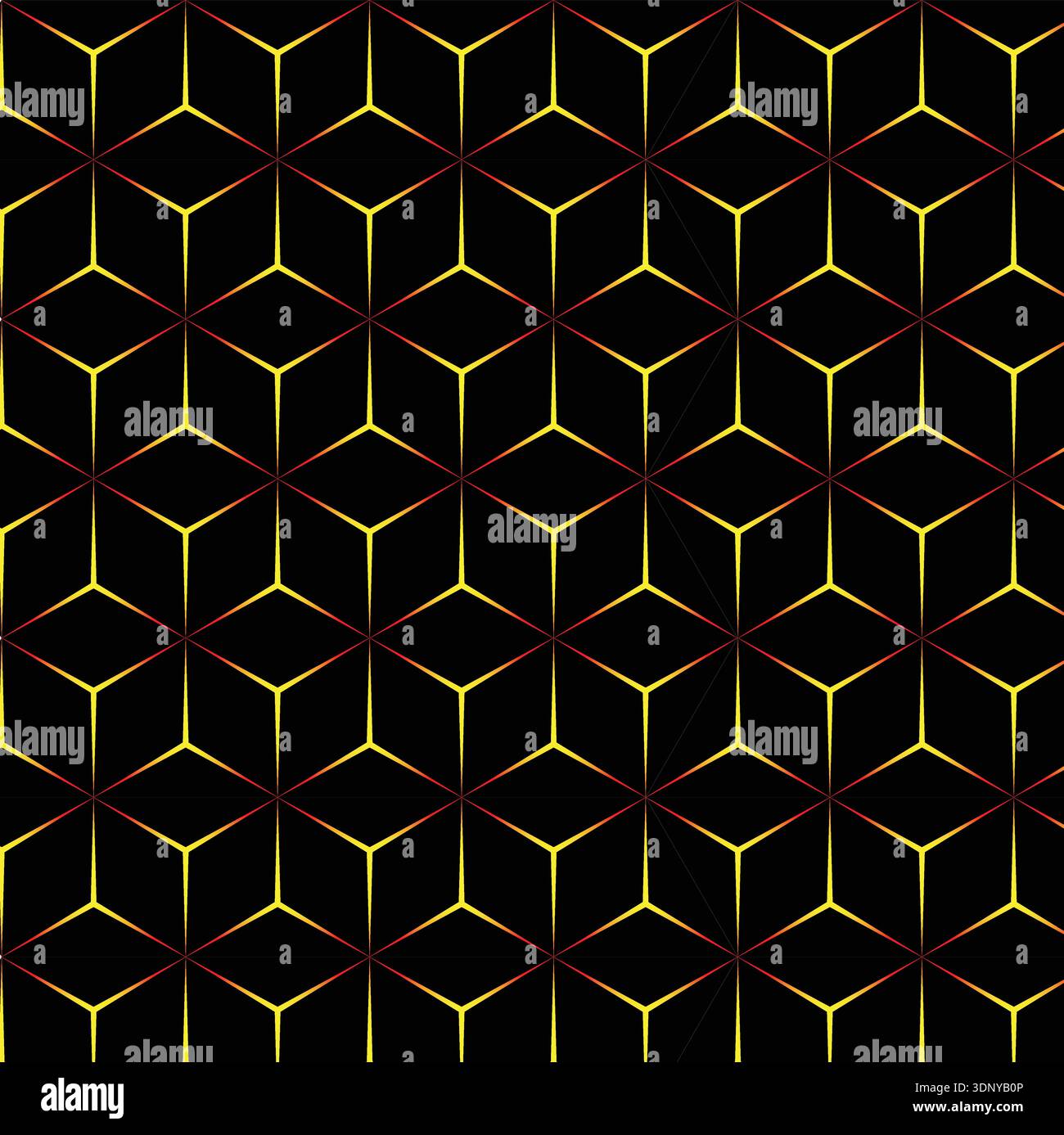 Luminous Golden Hexagonal Grid Pattern Background Stock Vector