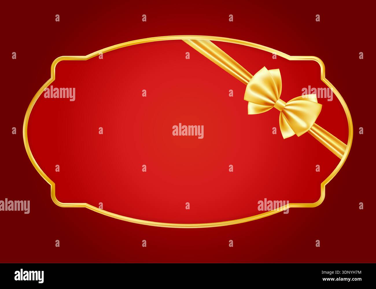 Red Gold Christmas card bg. Vintage luxury frame with border Stock