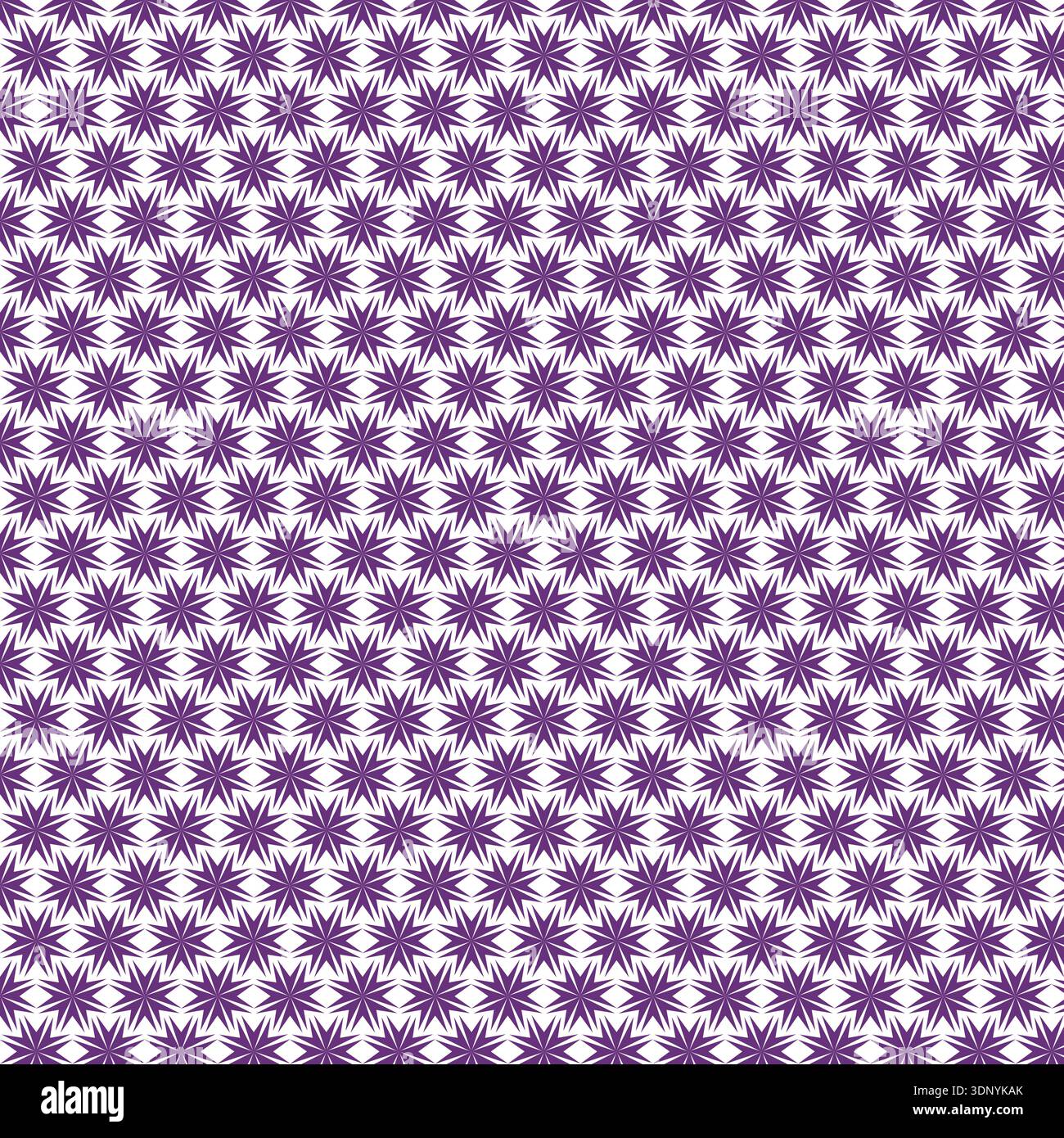Seamless Purple Starburst Geometric Pattern Tile Stock Vector