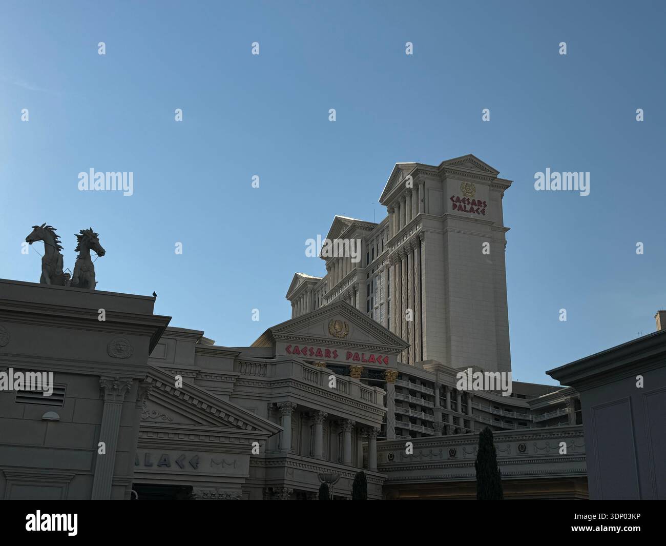 Caesars Palace Hotel and Casino towers with Roman style architecture on the Las Vegas Strip, Nevada, USA. - Smartphone Captured Stock Image