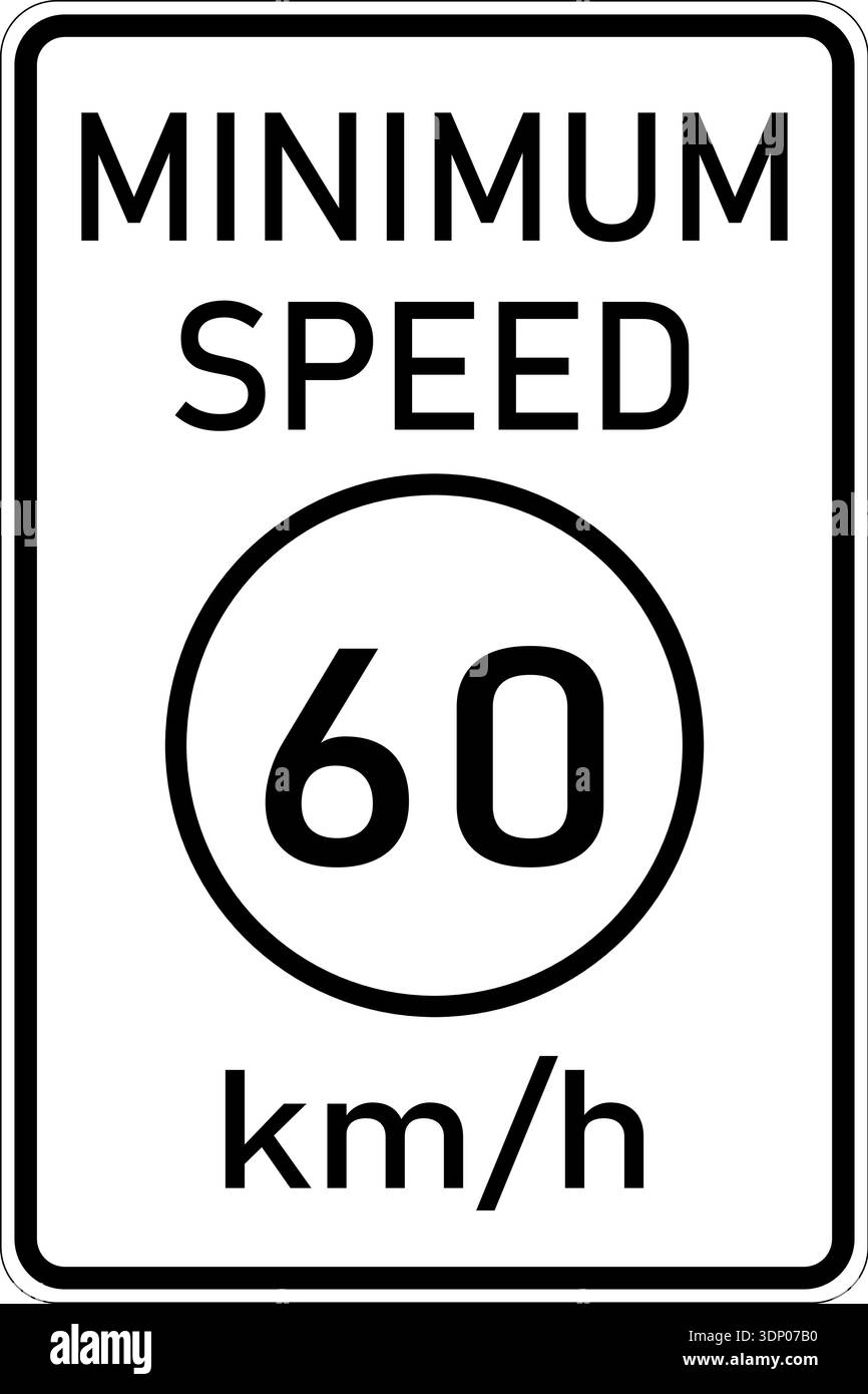 Vector graphic of a usa kph Minimum Speed Limit highway sign. It ...