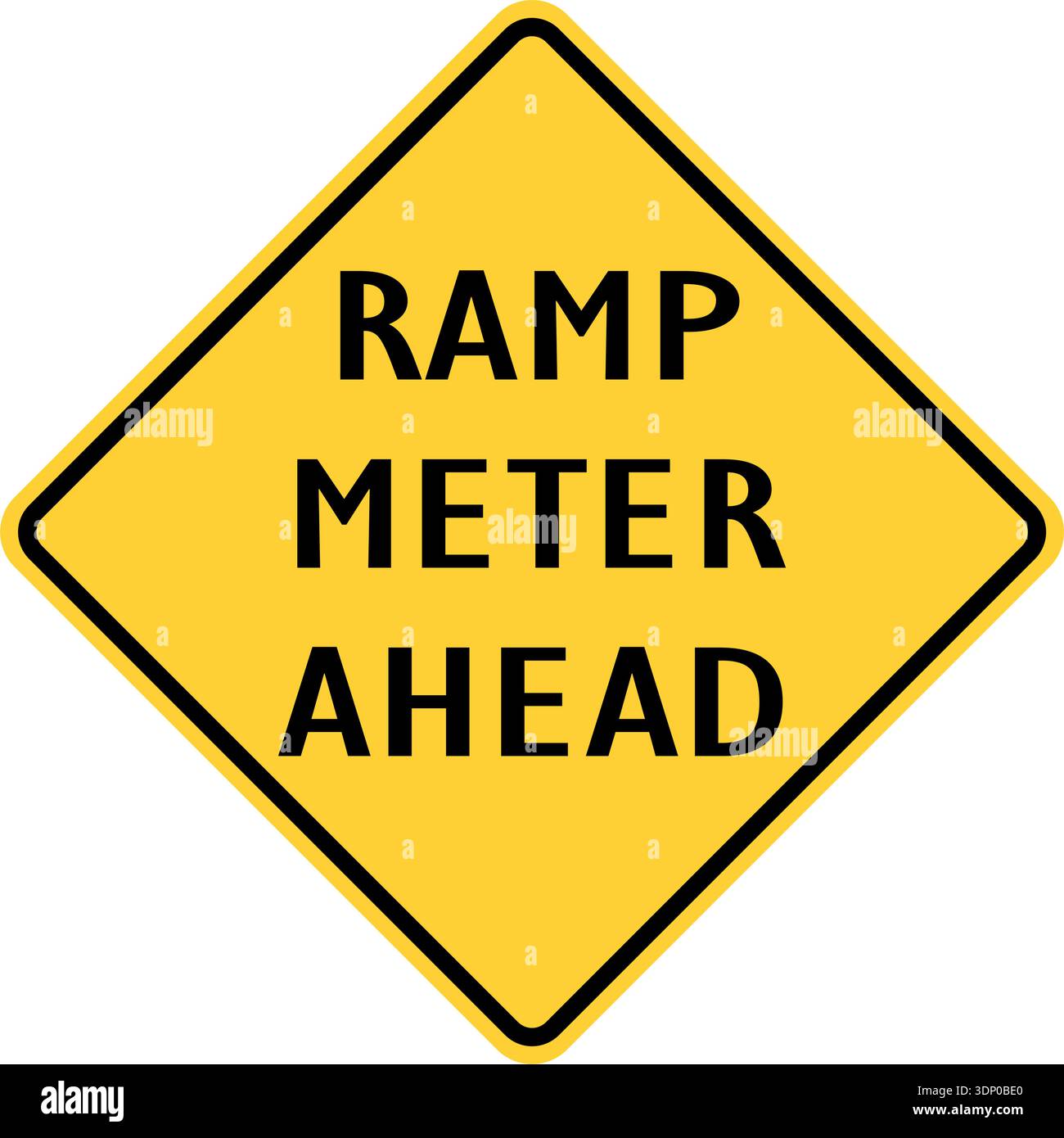 Vector graphic of a usa ramp meter ahead highway sign. It consists of ...