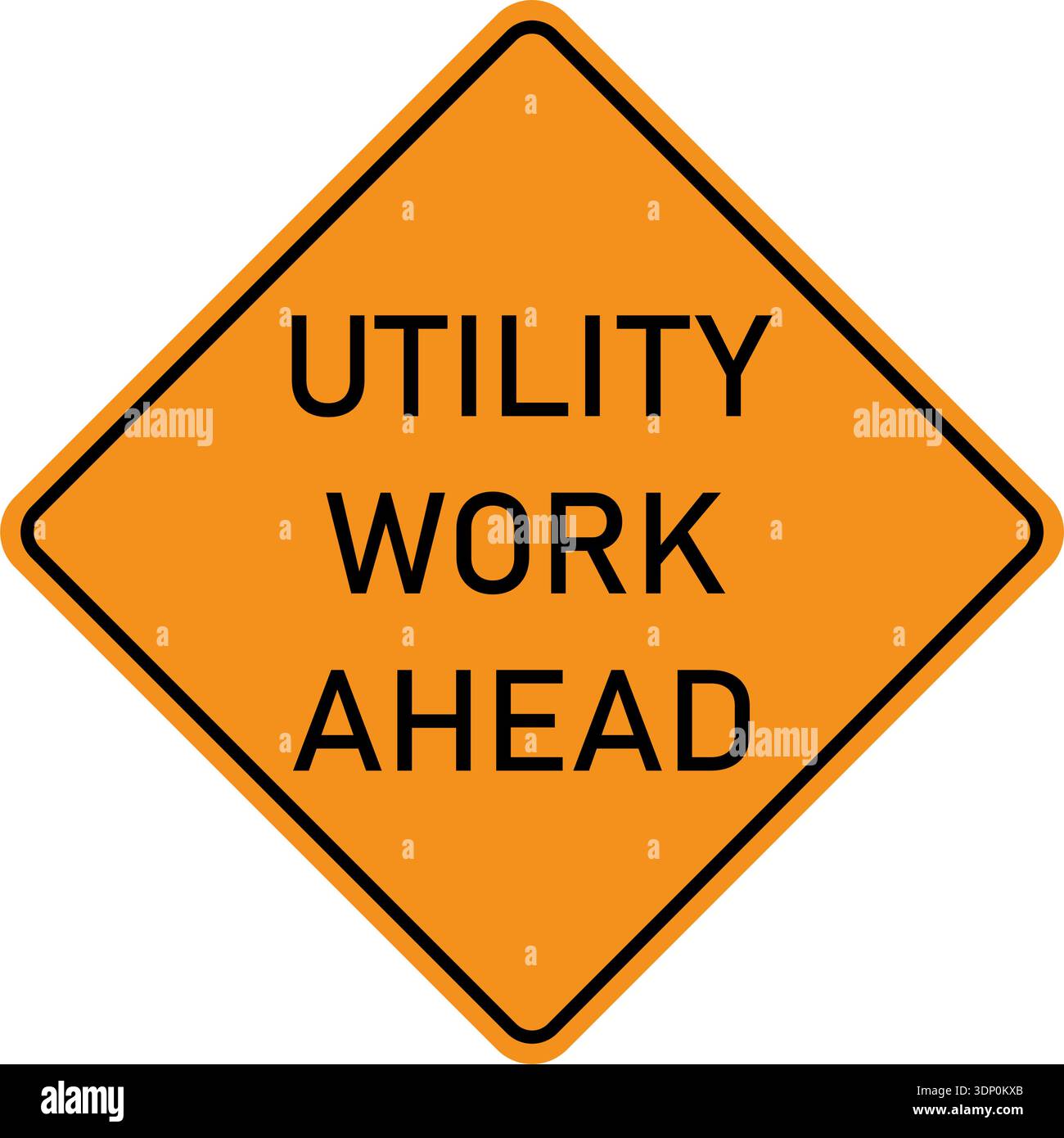 Utility Sign Making Vector graphic of a USA Utility Work Ahead highway sign. It consists of ...