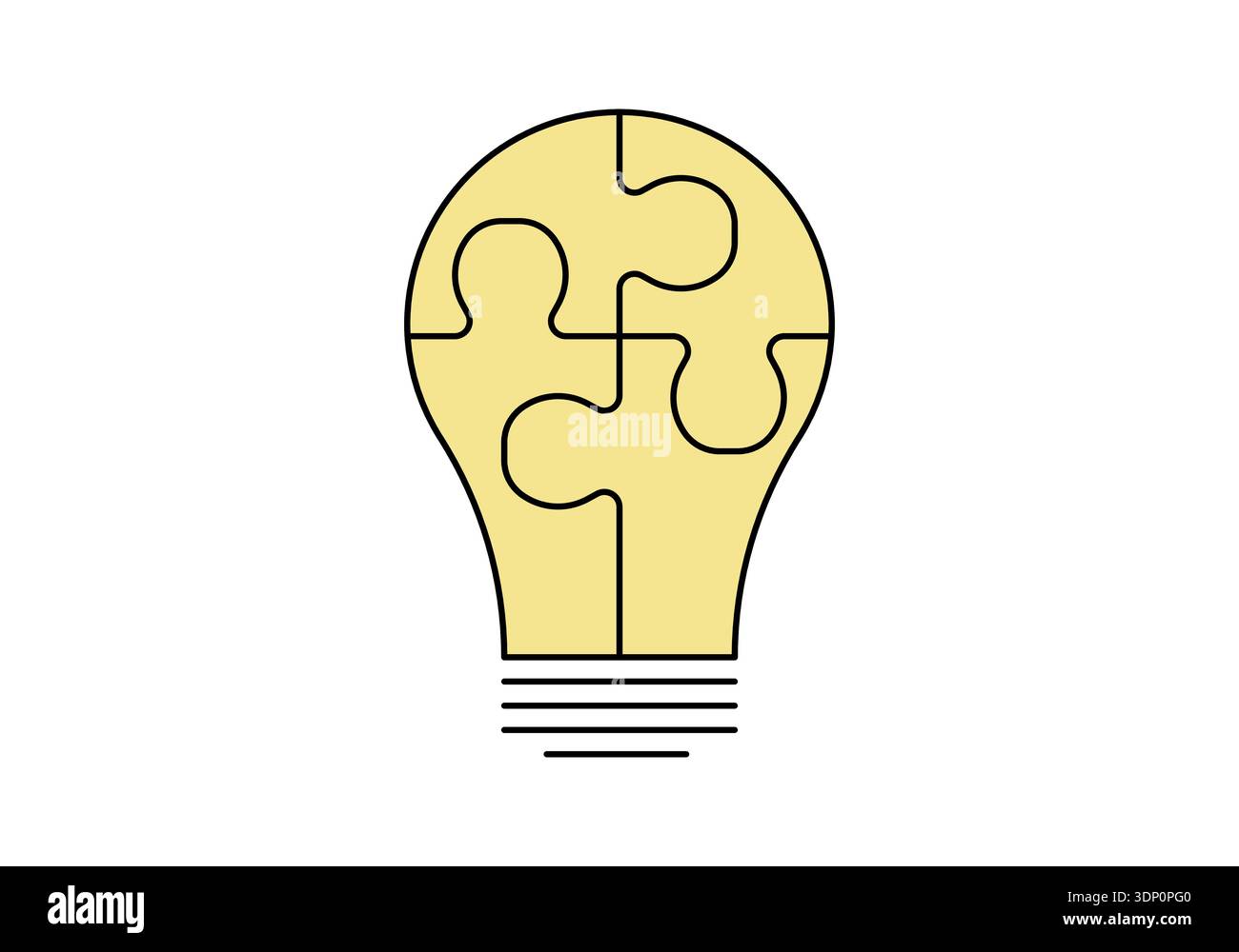 Light bulb with puzzle pieces icon, vector illustration. Stock Vector