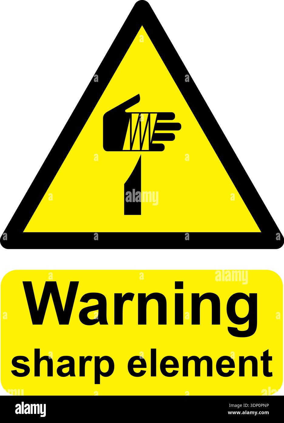 Black and yellow vector graphic of Warning sharp element warning sign ...