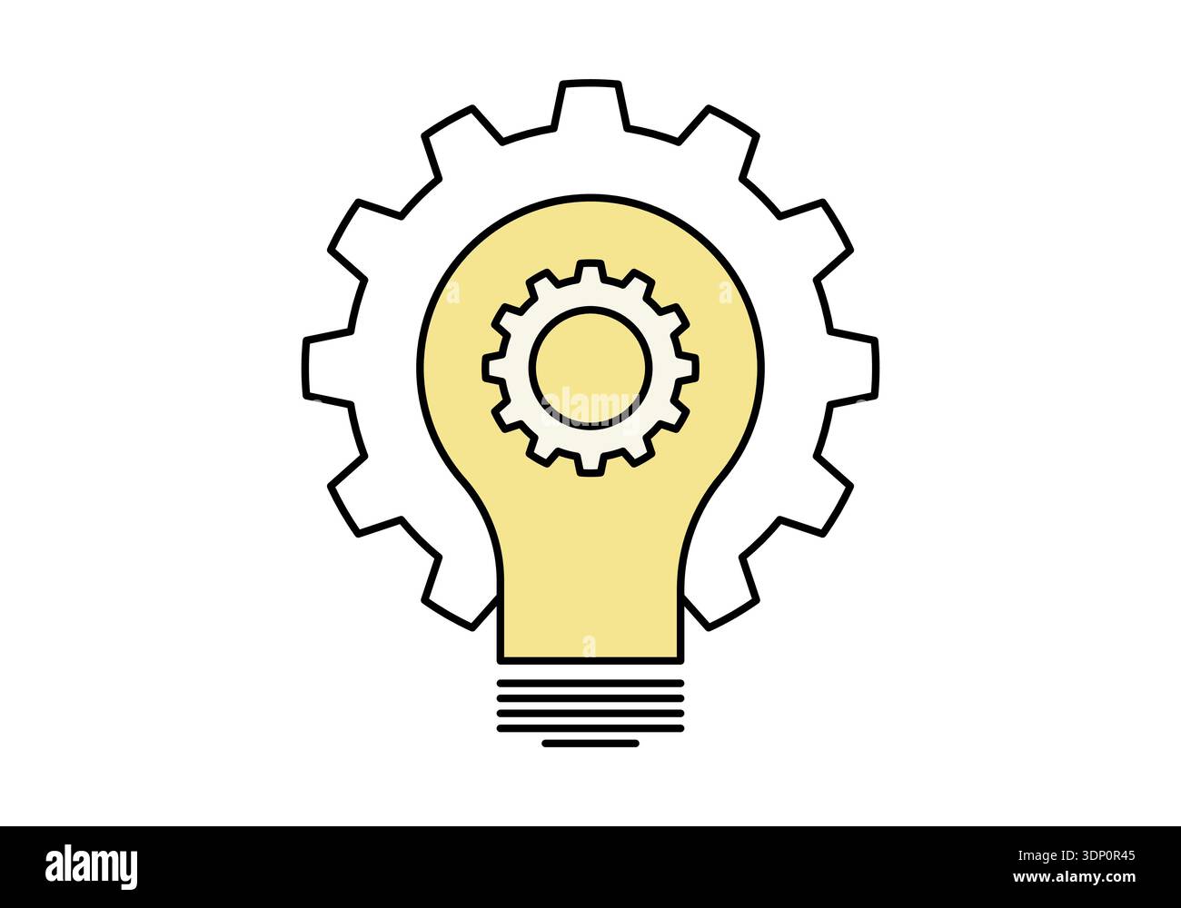 Light bulb with gear wheel icon, vector illustration. Stock Vector