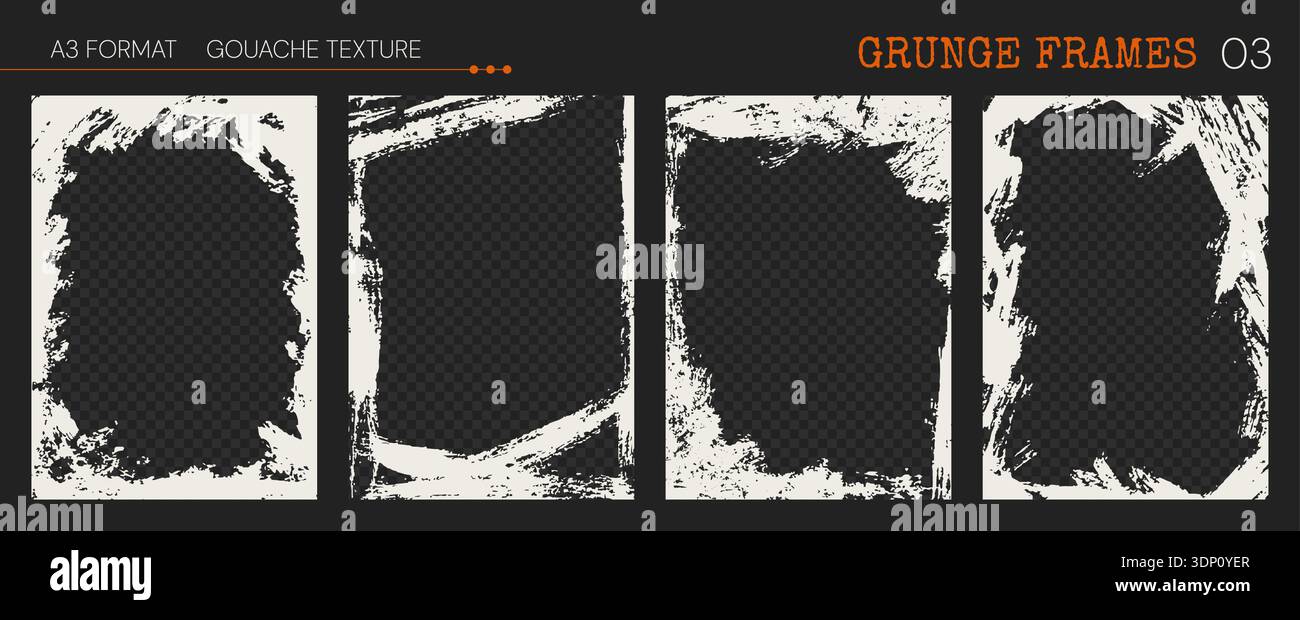Gouache Grunge Frames. Vertical templates. Vector. Stock Vector
