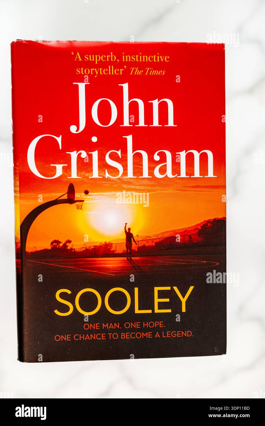 Hardback edition  of John Grisham book of fiction, titled Sooley, about a young Sudanese basketball player Stock Photo