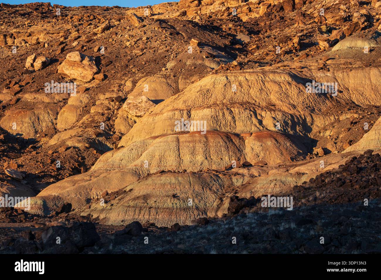 Cliffs along Dalton Wells Road, Utahraptor State Park, Moab, Utah. Stock Photo