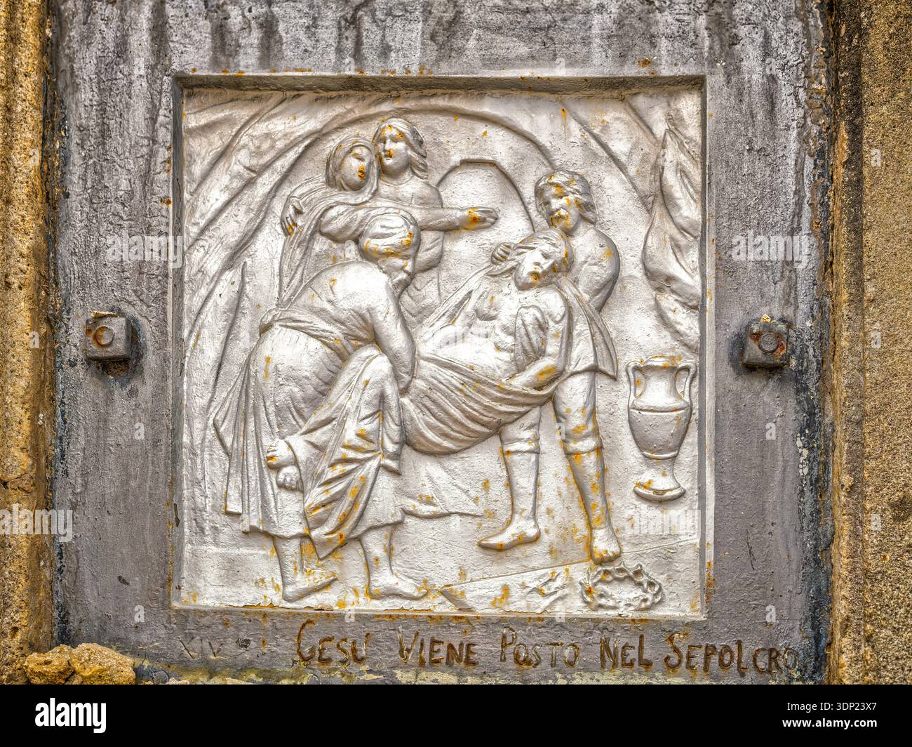 Via Crucis Burial Relief! This color photograph documents a bas relief ...