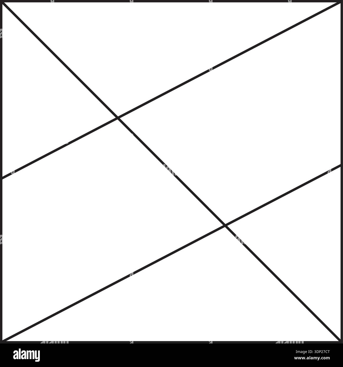 Square grid layout with a diagonal line and two perpendicular lines in ...