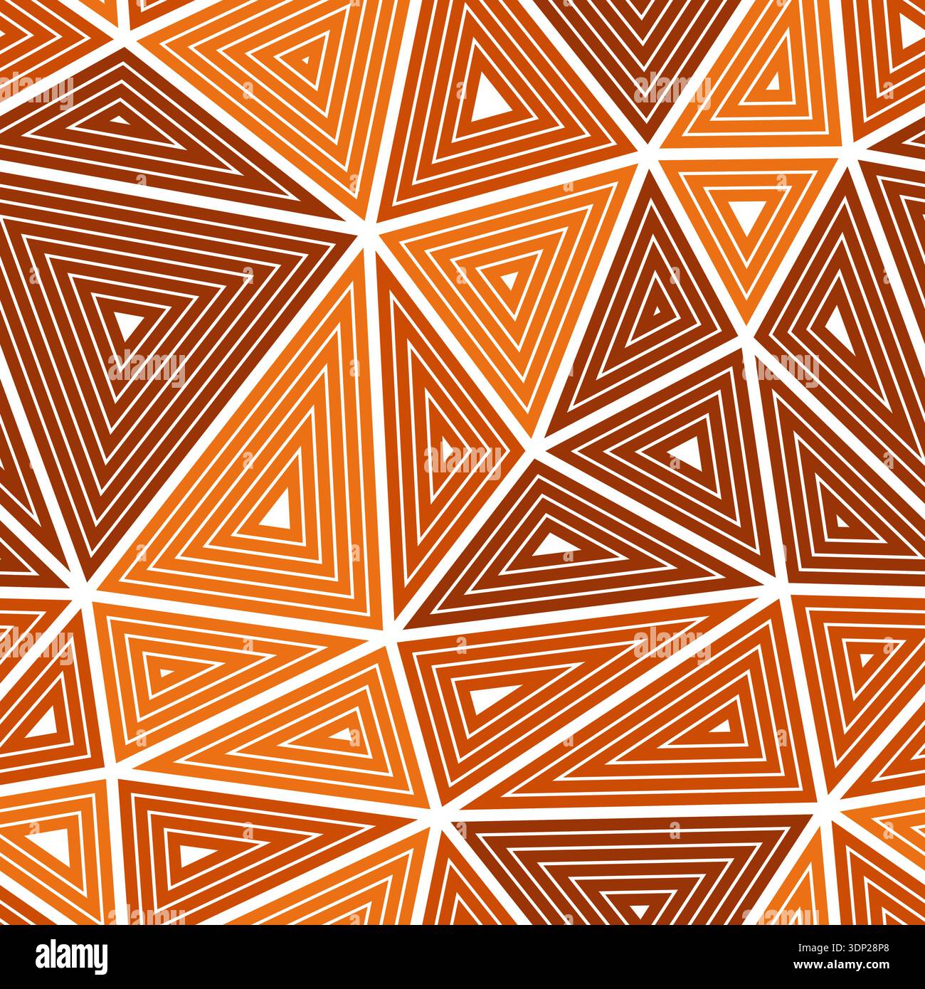 Vector seamless pattern with large shapes featuring multiple repeated inner triangles in a monotone style. Stock Vector
