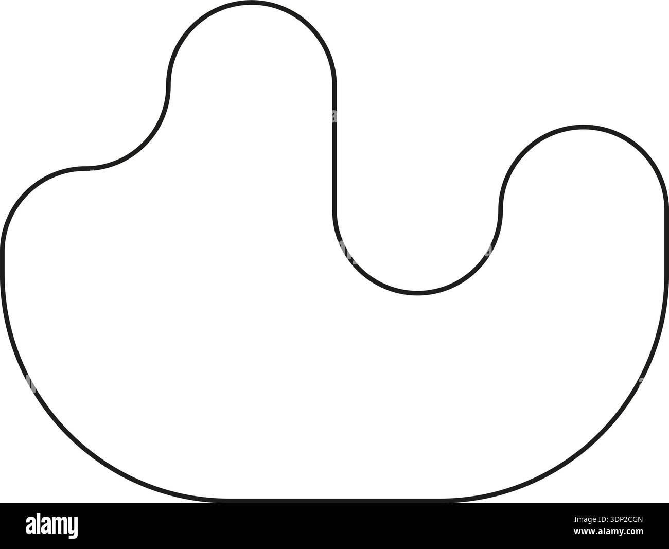 An abstract asymmetric line design for decoration with rounded corners ...