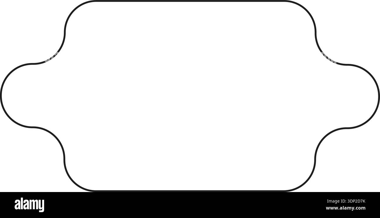 Rectangular Small Line A rectangular line with two small curves at the ends, featuring rounded ...