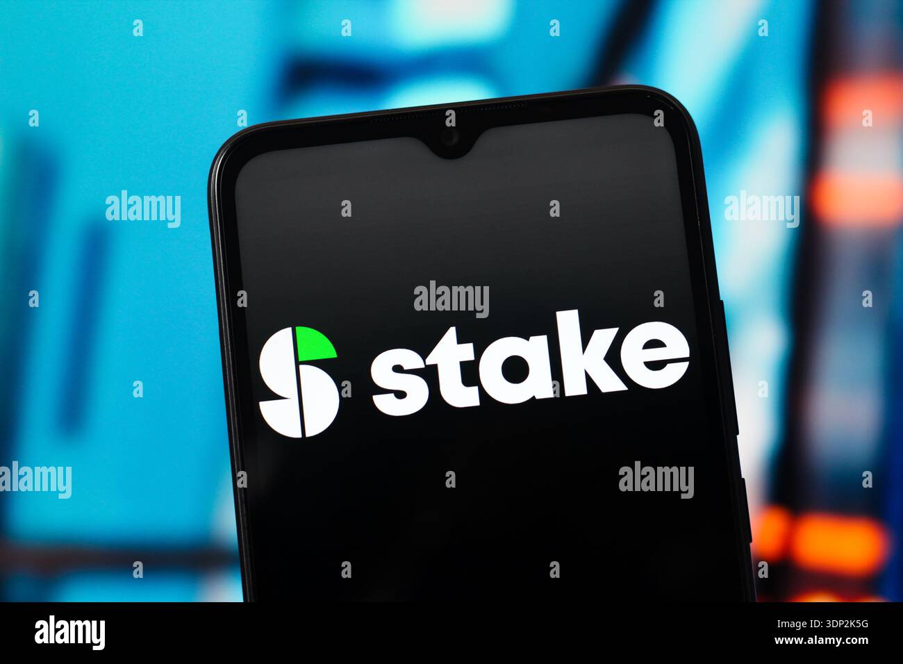 Stake Screen In this photo illustration, the Stake Network logo is seen displayed on ...