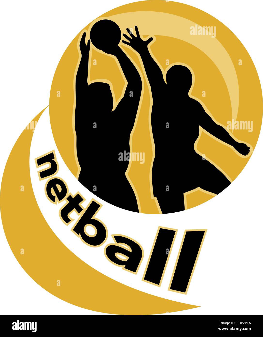 Netball Words Illustration of a netball player shooting ball with another player ...
