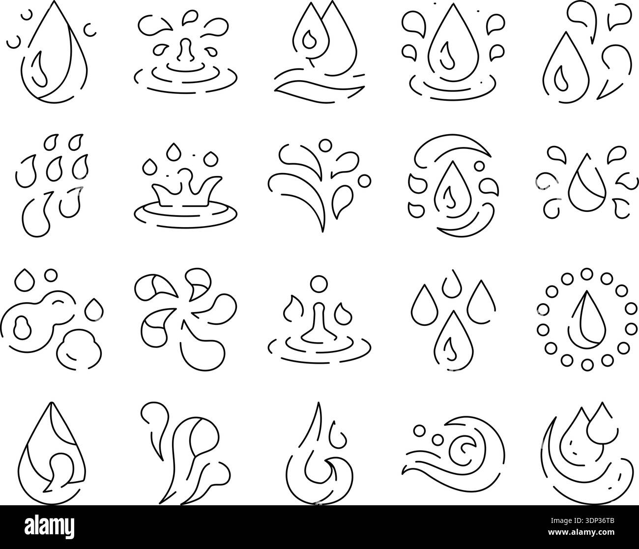 Water drop splash ripple icons set Stock Vector Image & Art - Alamy