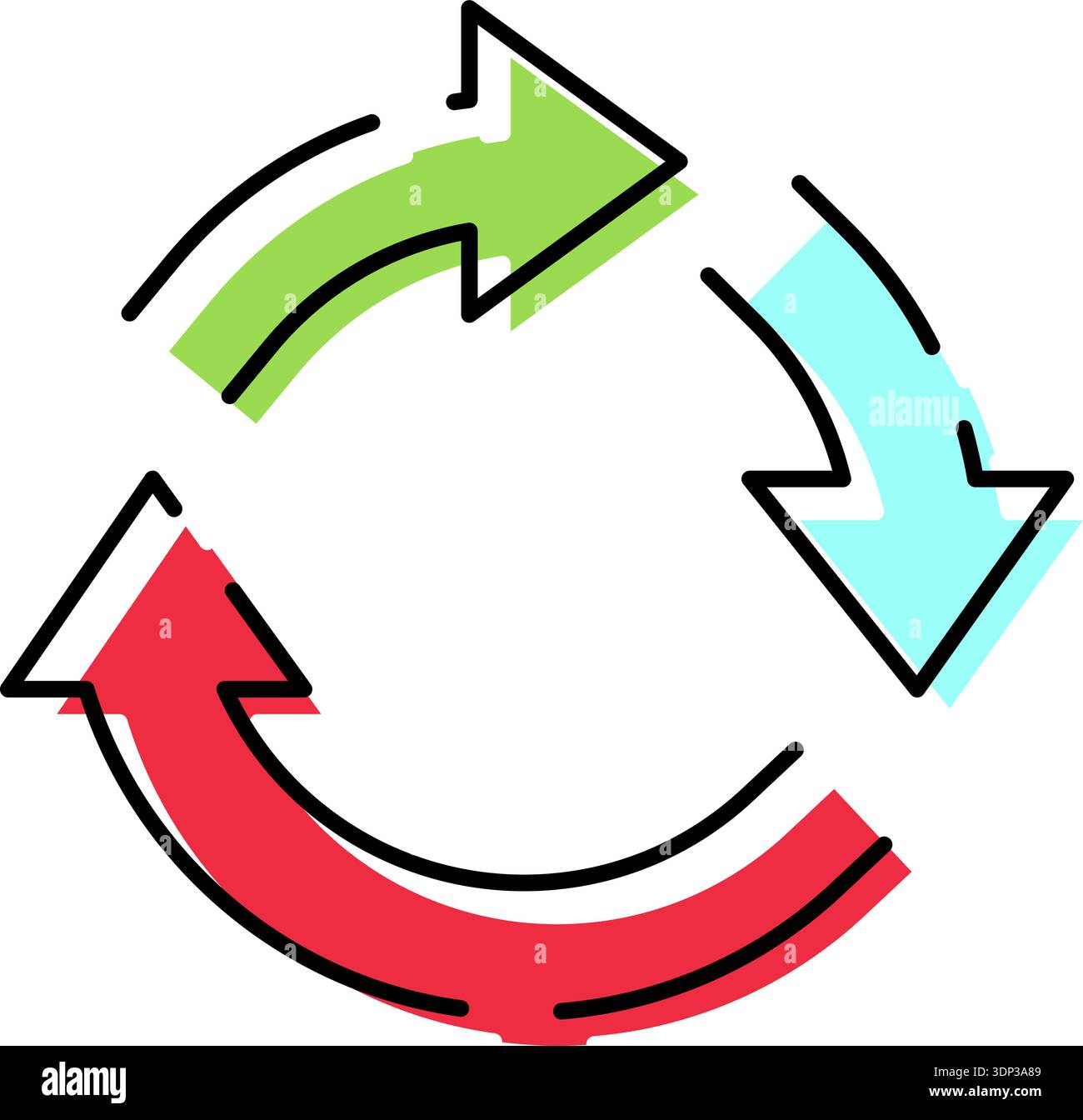 Recycling symbol showing continuous cycle process arrows Stock Vector ...