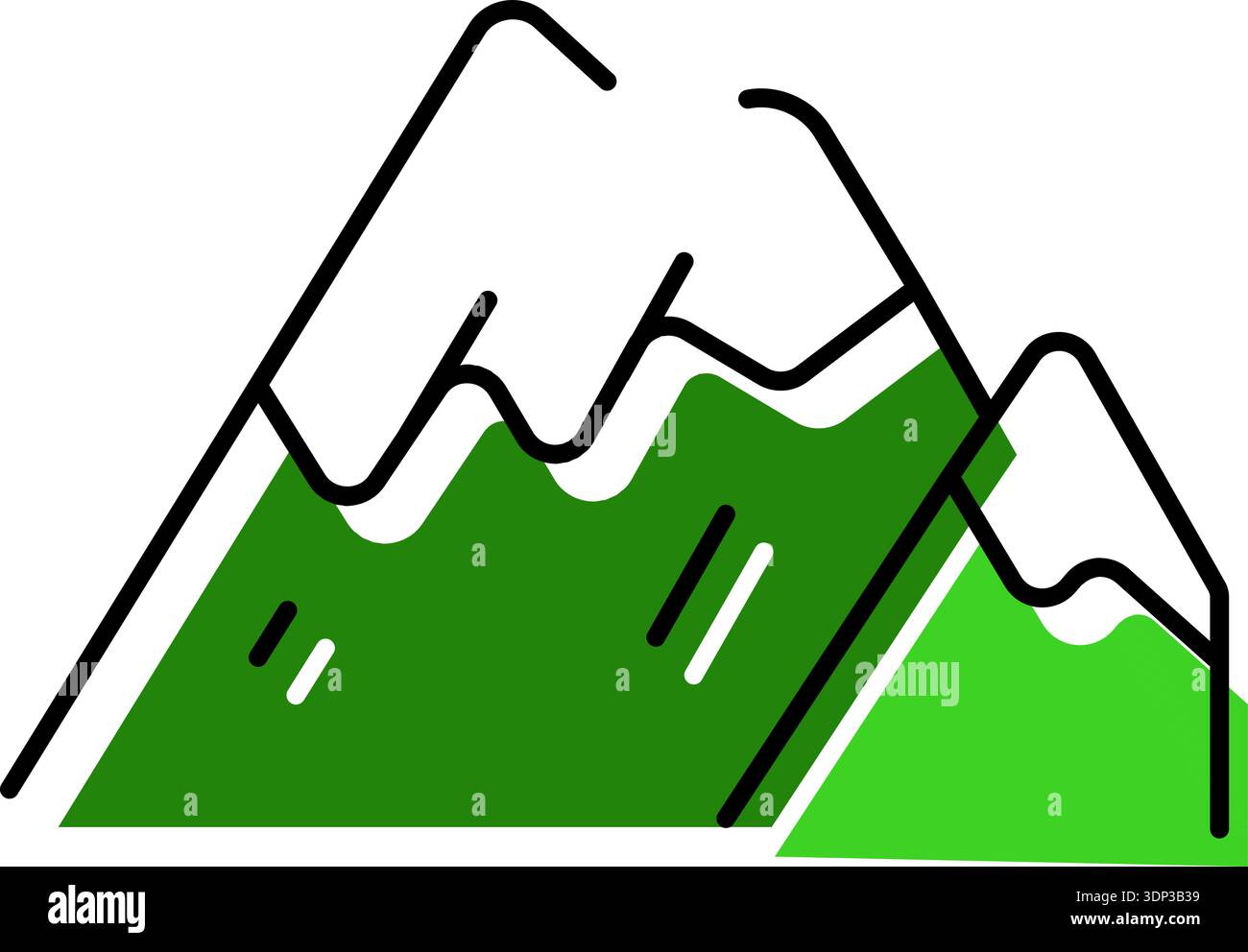Mountain peaks line art icon illustrating nature landscape Stock Vector ...