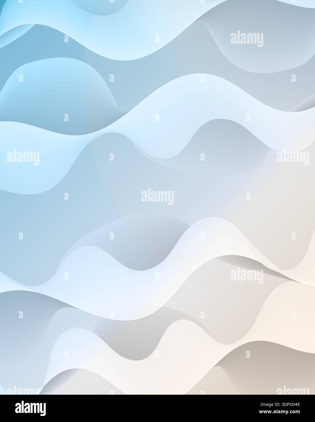 Abstract Blue and White Wavy Background. Stock Vector
