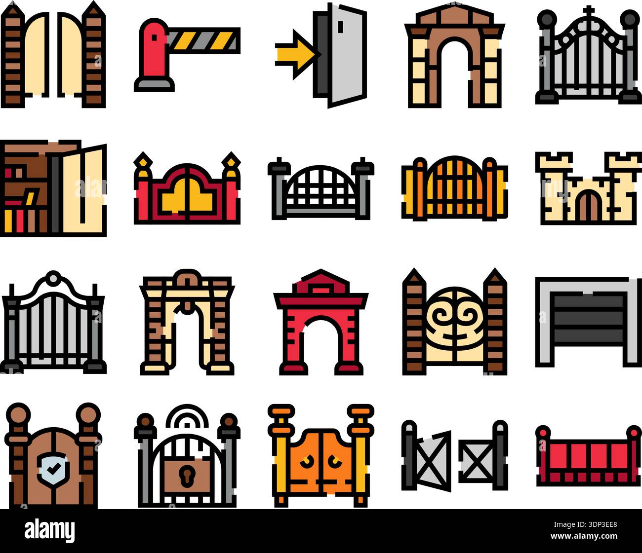 Driveway gate Stock Vector Images - Alamy