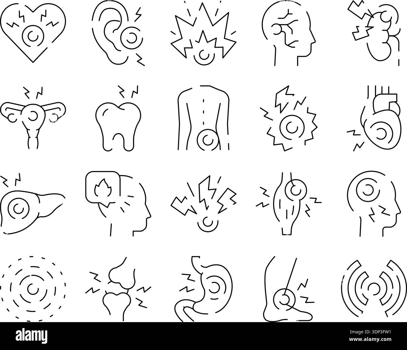 Human body internal organs pain line icons Stock Vector Image & Art - Alamy