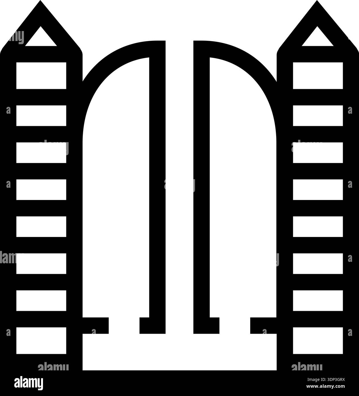 Entrance to a gateway tower Black and White Stock Photos & Images - Alamy