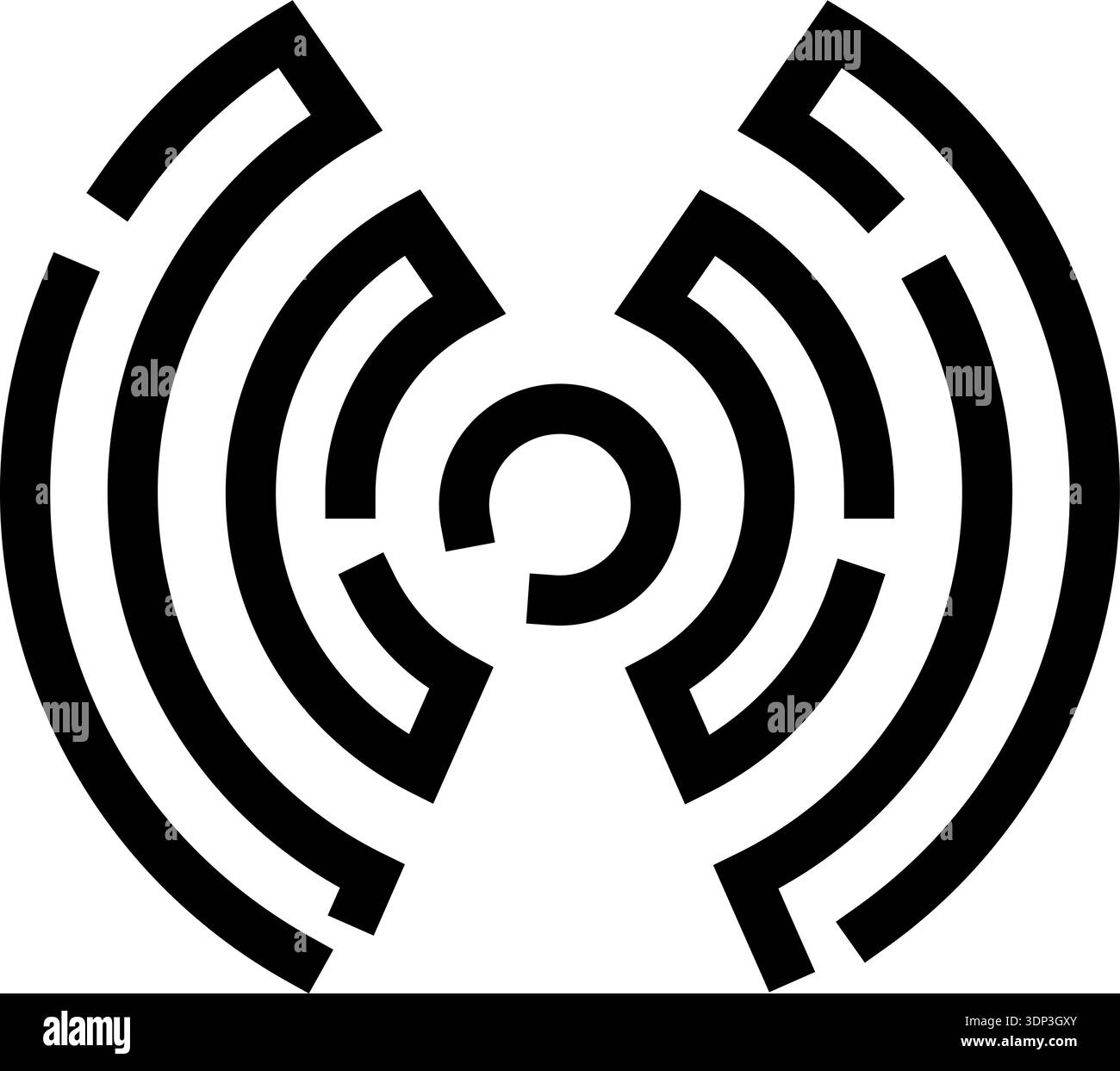 Circular maze icon presenting complex problem solving Stock Vector ...
