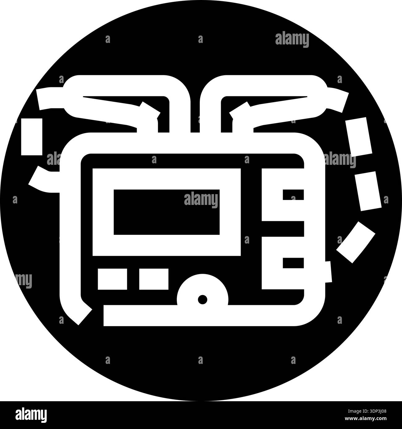 Defibrillator medical device icon for emergency resuscitation Stock ...