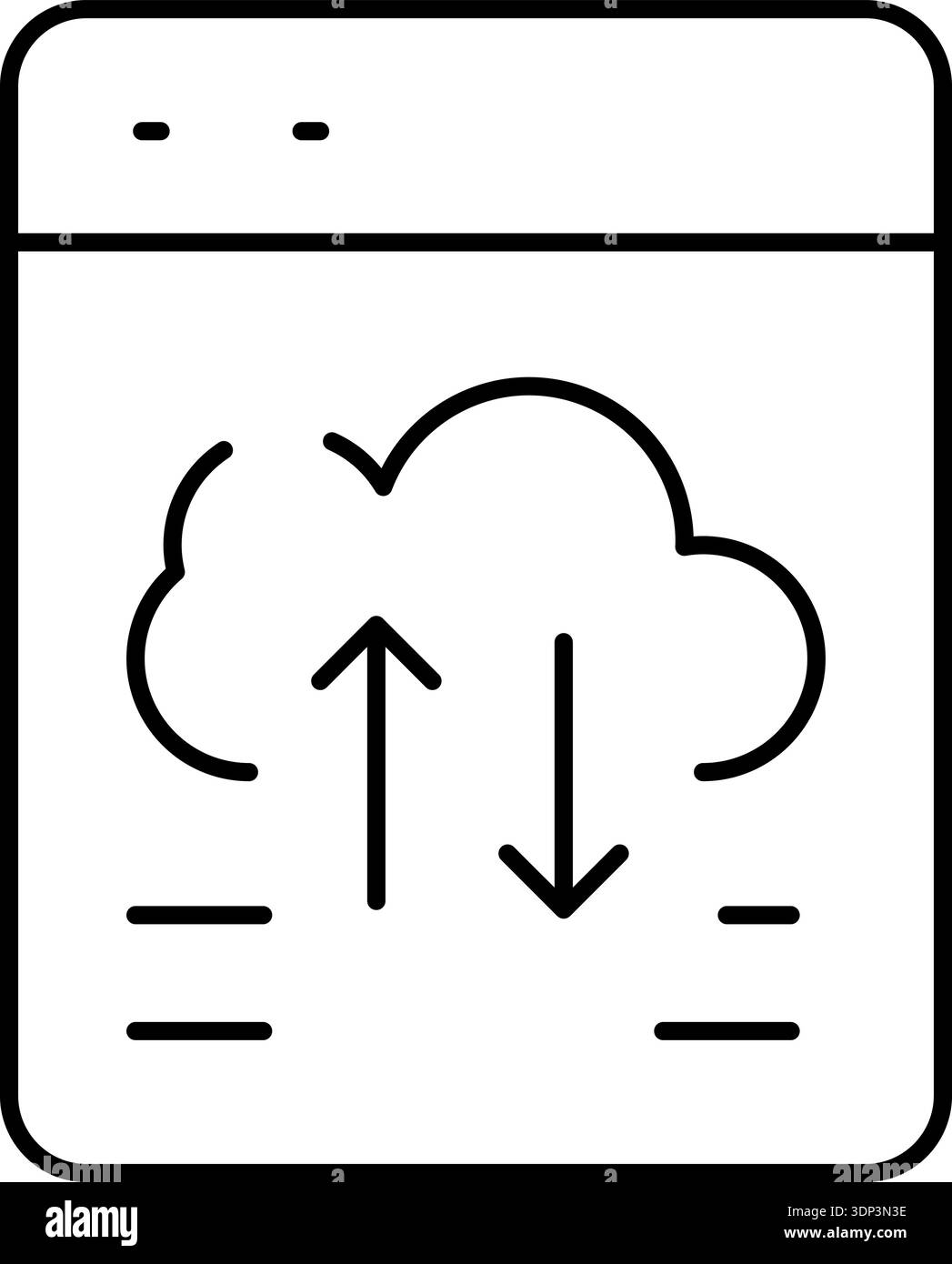 Desktop screen showing cloud computing data transfer Stock Vector Image ...